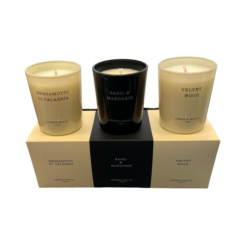 Cereria Molla Soy Candle Set of 3, 2.65 oz ea. Luxury candles, handmade Spain
